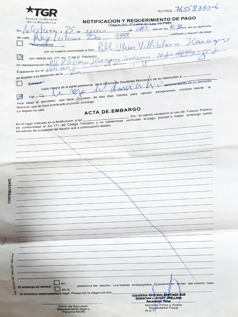Orden de Embargo Pablo Ulises Villablanca | PDF