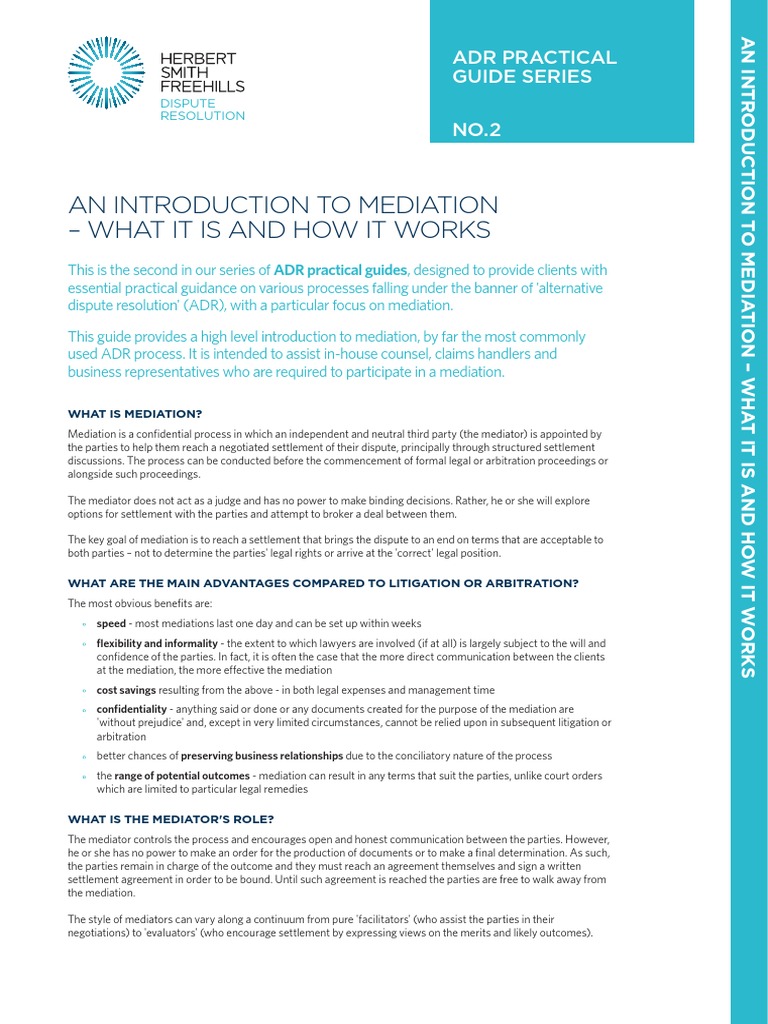 0883a Adr Practical Guides No2 d4 | PDF | Mediation | Alternative ...