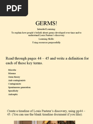 Louis Pasteur germ theory 