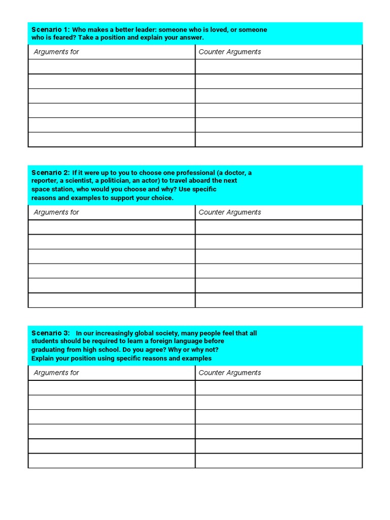 2 argument counter argument grid pdf