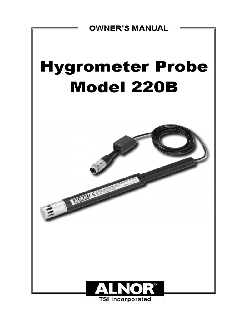 Hygrometer Probe 220 B PDF Humidity Calibration