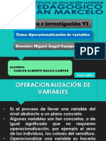 Operacionalización de Variables