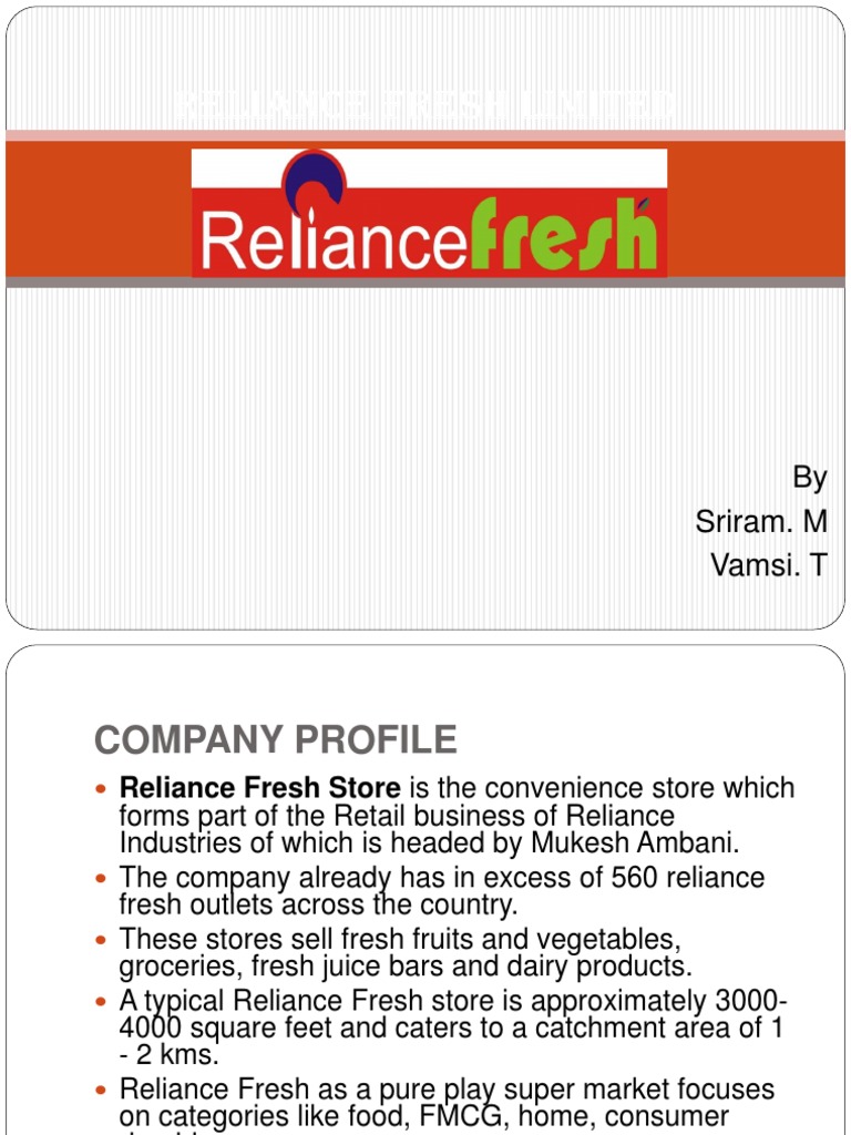 Reliance Fresh POS Effectiveness Study | PDF | Point Of Sale | Retail