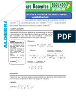 Multiplicacion y Division de Fracciones Algebraicas para Segundo de Secundaria