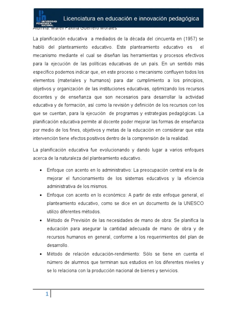 Evolución de la Planeación Educativa en México | PDF | Planificación ...