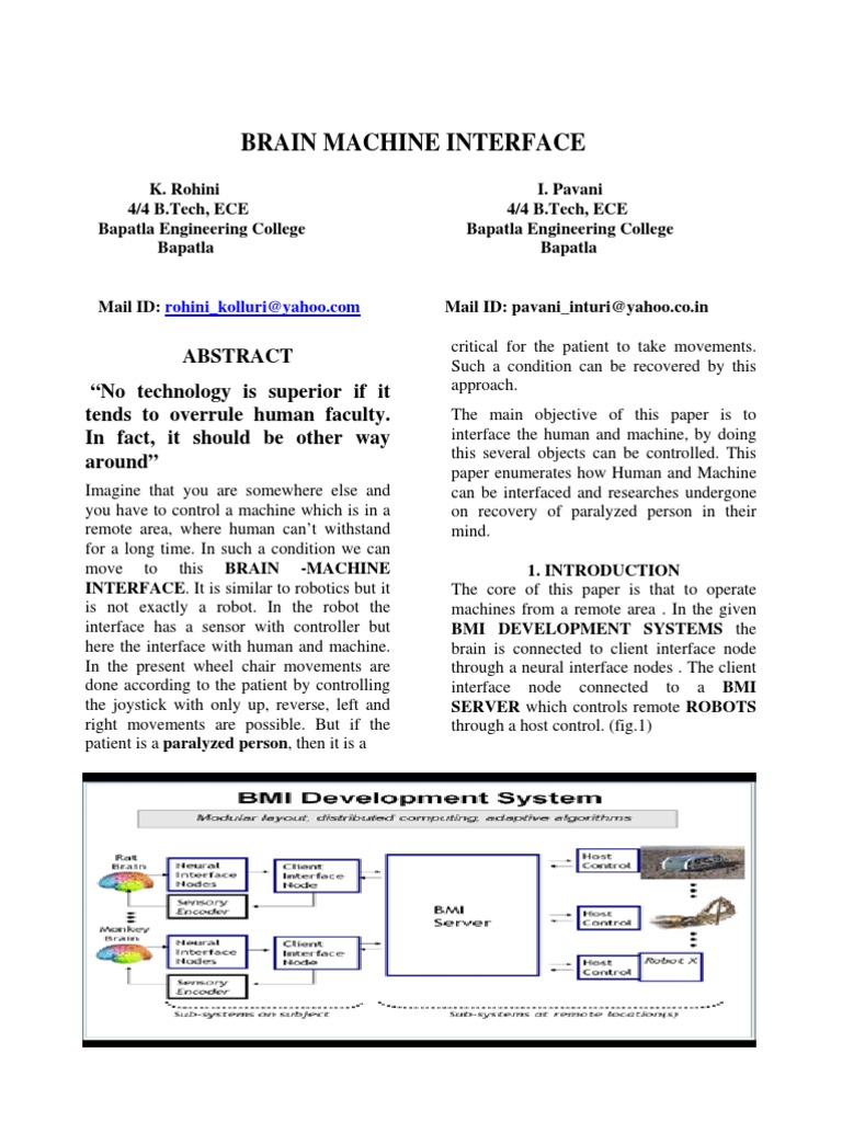 Brain Machine Interface | PDF