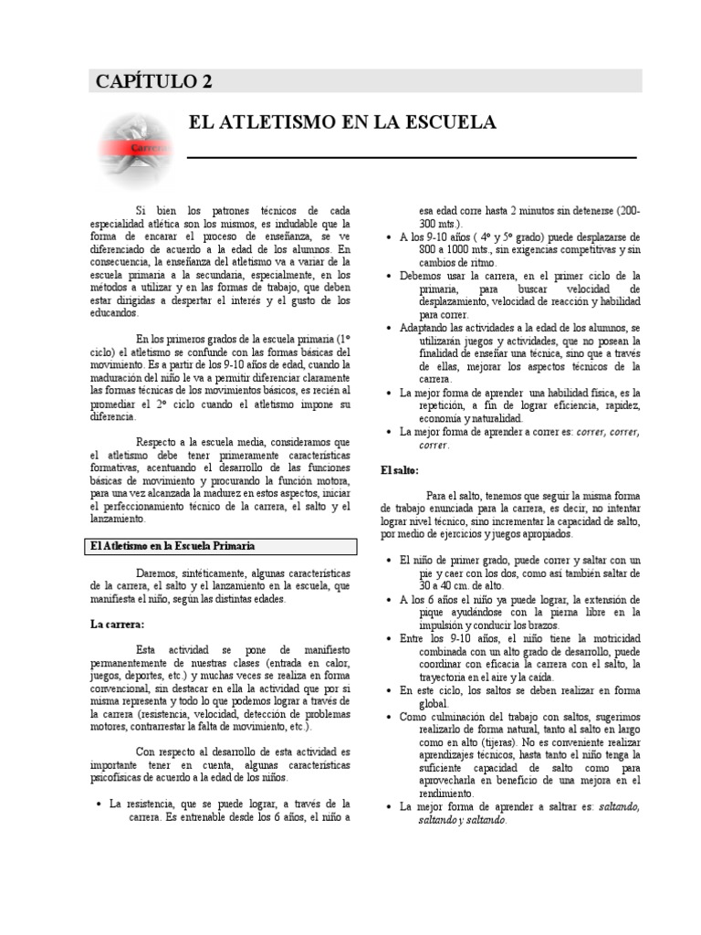 Atletismo Escolar: Enseñanza por Edades | PDF | Deporte del atletismo ...