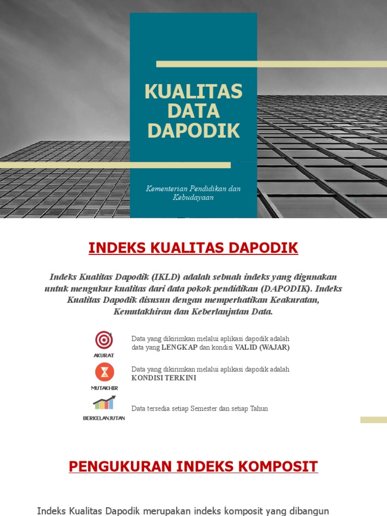Indeks Kualitas Dapodik dan Pengukurannya | PDF
