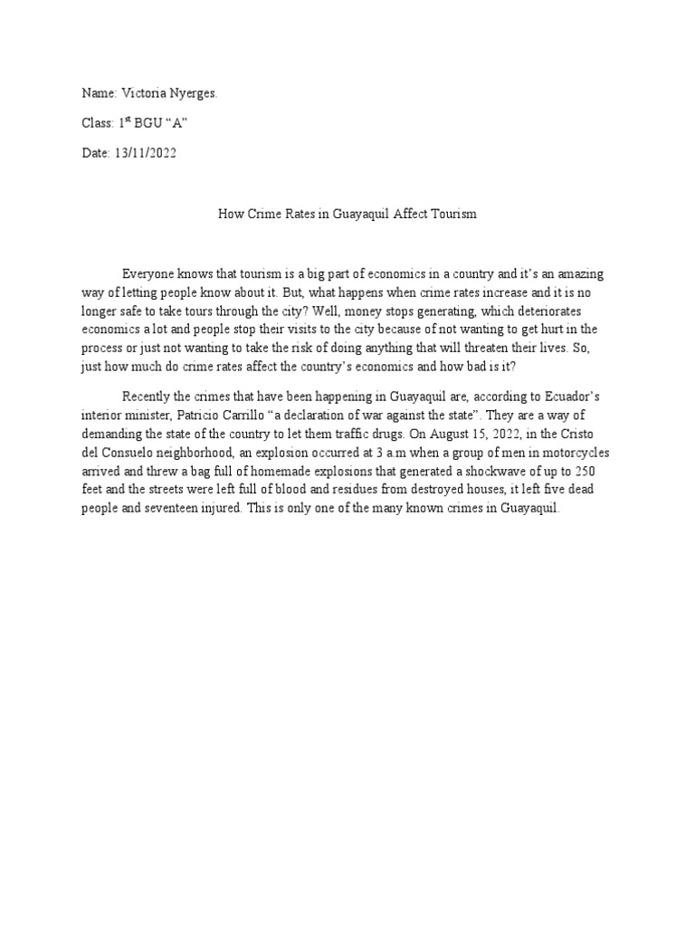 How Crime Rates in Guayaquil Affect Tourism PDF