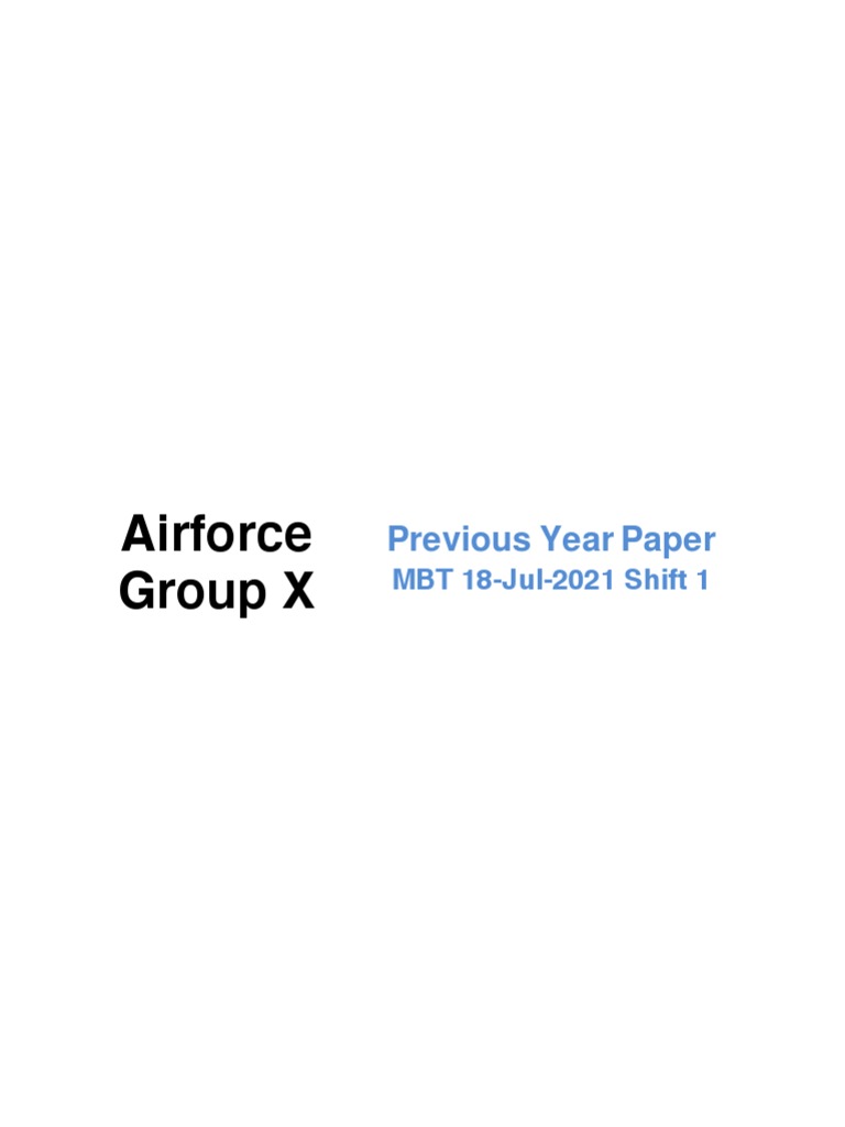 Airforce Group X Previous Year Paper Solutions | PDF | Magnetic Field ...