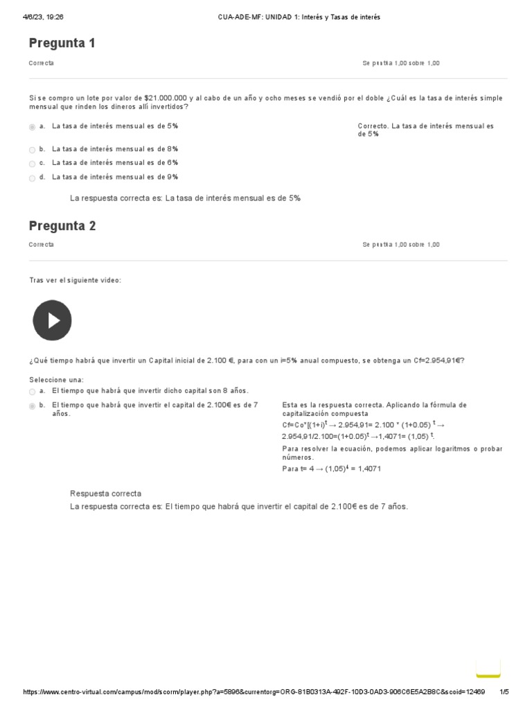 UNIDAD 1 - Interés y Tasas de Interés | PDF