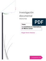 La Enseñaza de Matematicas en México