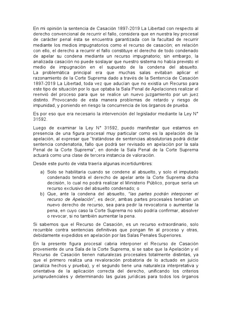 Analisis de La Condena Del Absuelto | PDF