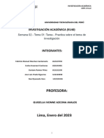 Semana 02 - Tarea - Practica Sobre El Tema de Investigación