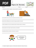 Guía Tipos de Fuerzas 4° Basico