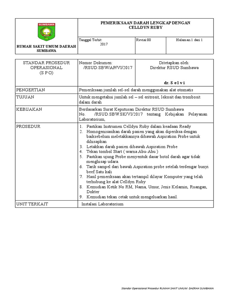 Pemeriksaan Darah Lengkap Dengan | PDF