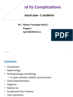 PUD and Its Complications: - Lecture For Clinical Year - 1 Students