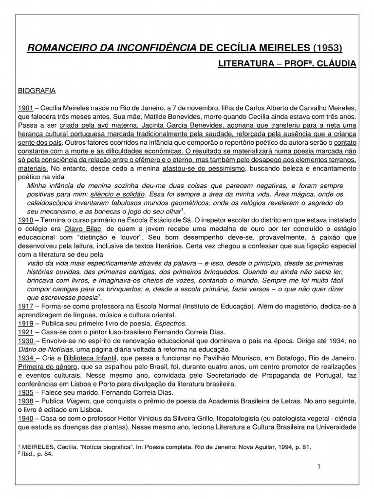 Romanceiro Da Inconfidência | PDF