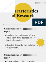 Characteristics of Researcn