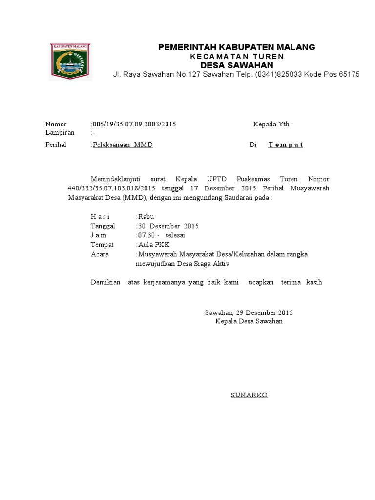 Undangan Desa | PDF