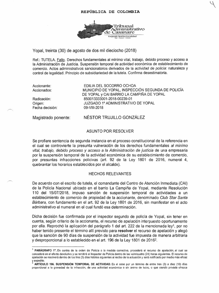 85001333300120180023901Fallotutela002.PDF Suspensión Temporal