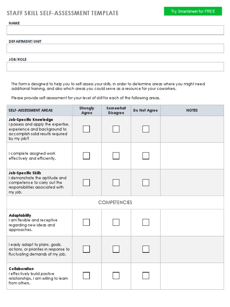 Ic Staff Skill Self Assessment 10796 Pdf Pdf
