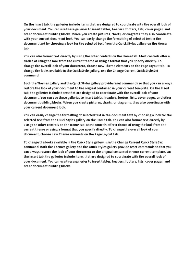 On The Insert Tab RANDOM PDF