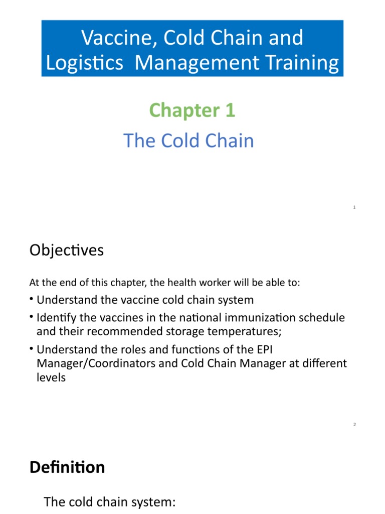 Cold Chain System in Vaccine Management | PDF | Refrigerator | Vaccines