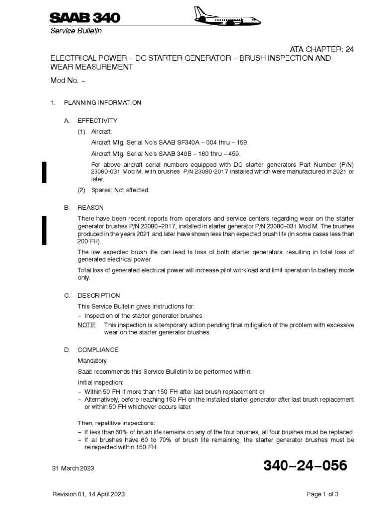SB 24 056 01 | PDF | Aeronautics | Aircraft