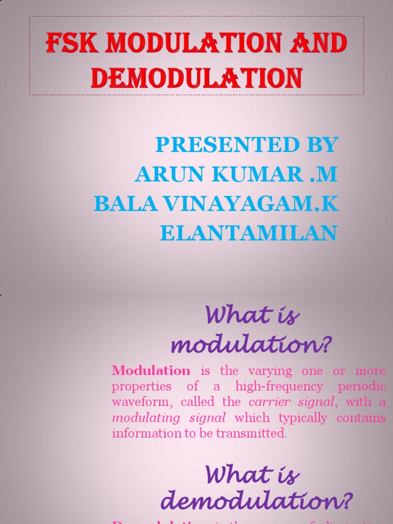 FSK Modulation and Demodulation Overview | PDF | Modulation ...