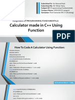 Calculator Made in C++ Using Function