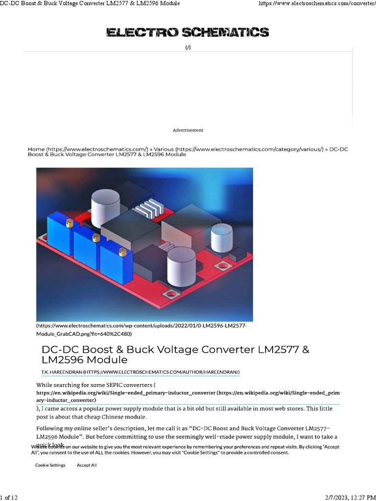 DC-DC Boost & Buck Voltage Converter LM2577 & LM2596 Module | PDF