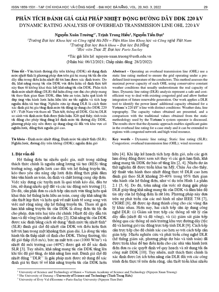 DYNAMIC RATING ANALYSIS OF OVERHEAD TRANSMISSION LINE OHL 220 KV PDF
