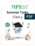 Class 5 Summer Tasks 2020