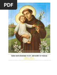 Nine Days Novena To St. Anthony of Padua