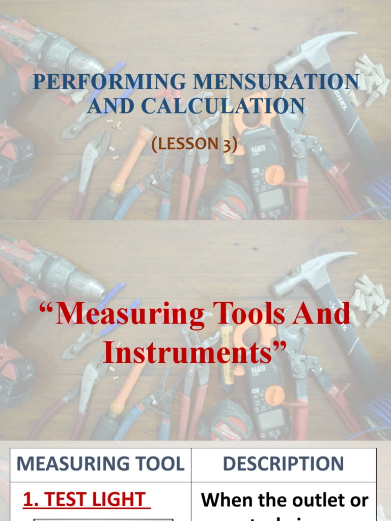 Part 4 Electrical Measuring Tools and Instruments PDF