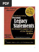 Download A Guide to Crafting Personal Legacy Statements - An Ancient Legacy Tool of the Wealthy  Wise by donwestjr SN6507064 doc pdf
