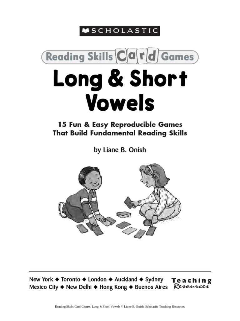 Scholastic reading skills card games long short vowels pdf