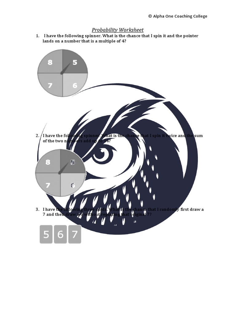 Probability Worksheet | PDF