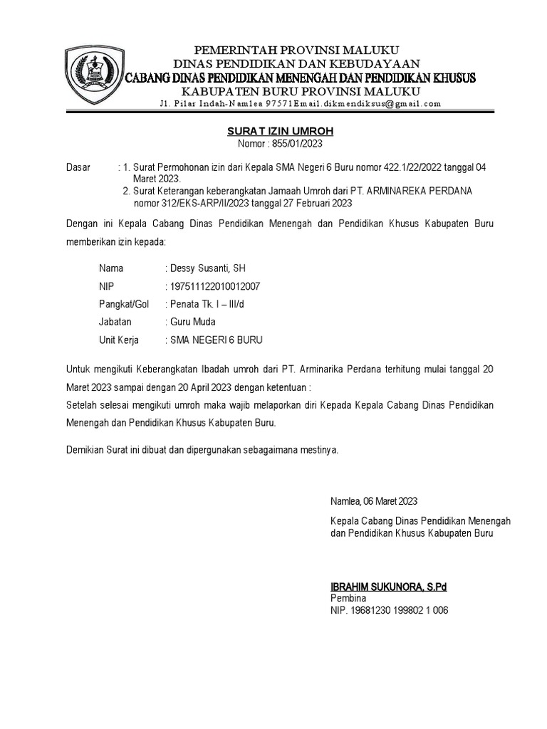 Surat Izin Umroh | PDF