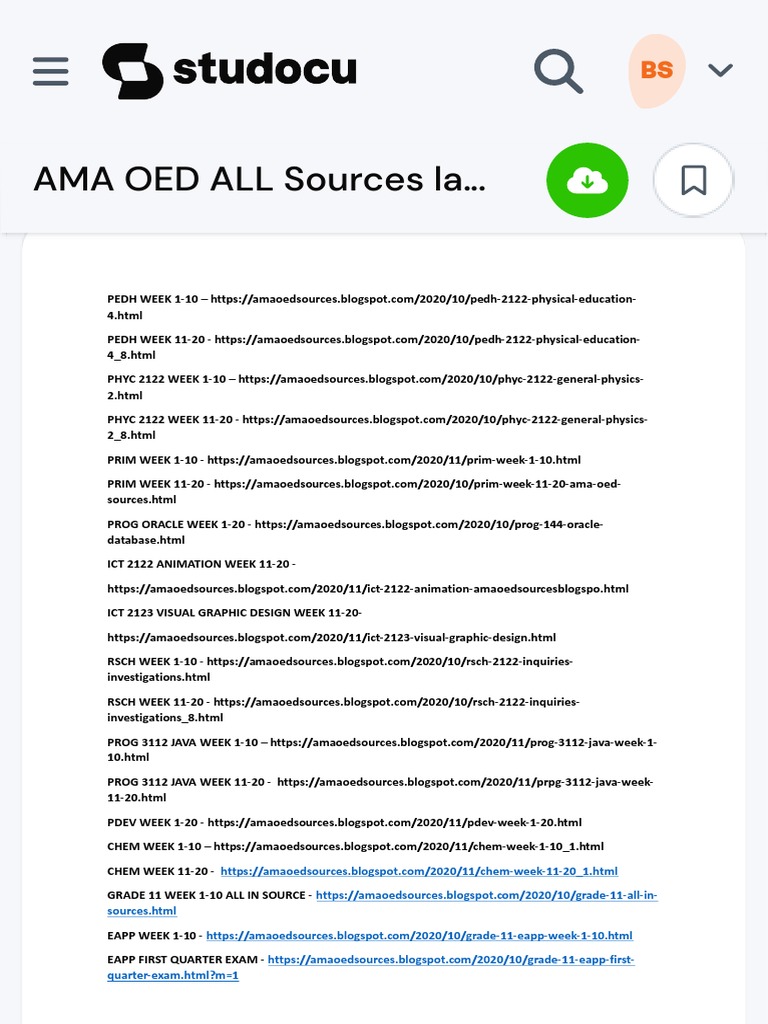 AMA OED ALL Sources Lahatan Na For Grade 11 and 12 AMA OED SOURCES