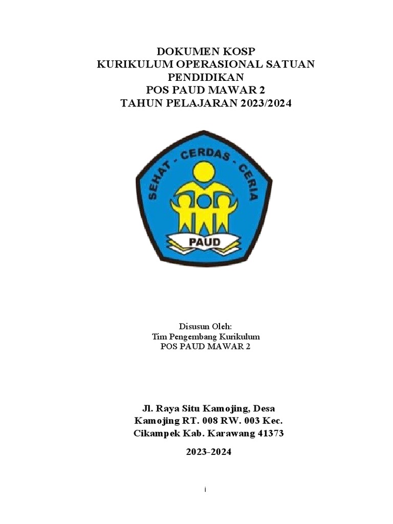 KOSP PAUD Mawar 2 Tahun 2023/2024 | PDF