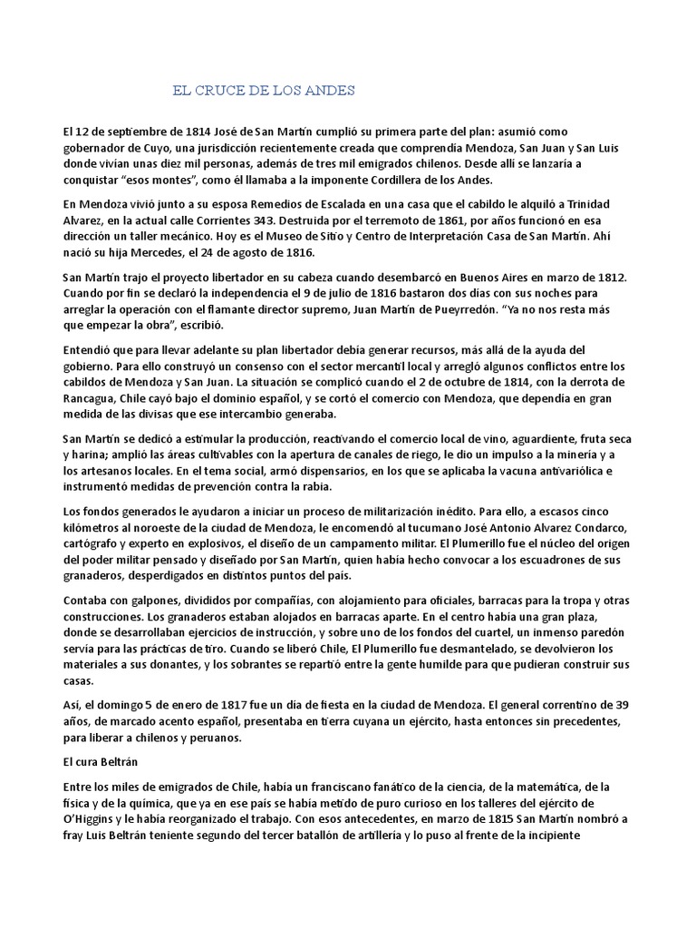 El Cruce de Los Andes PDF