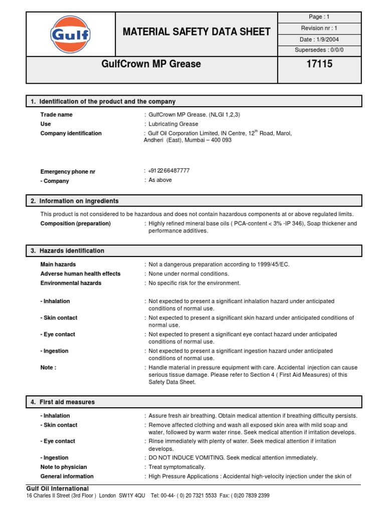Gulf Crown MP Grease PDF
