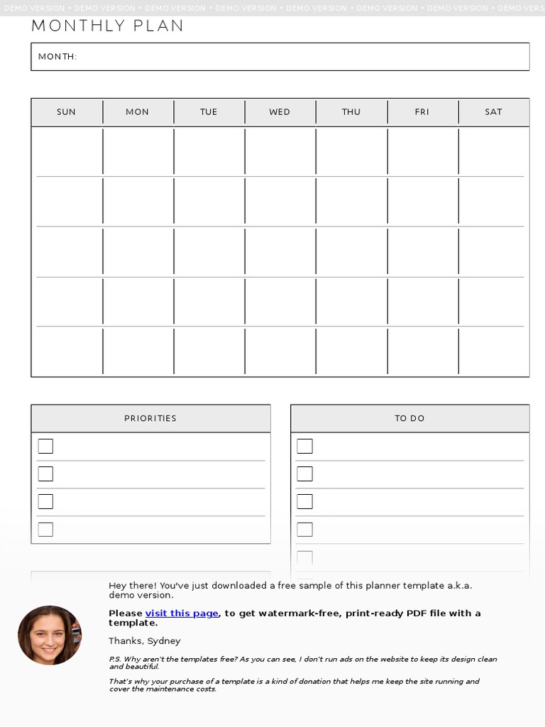 Monthly Plan-A4 | PDF