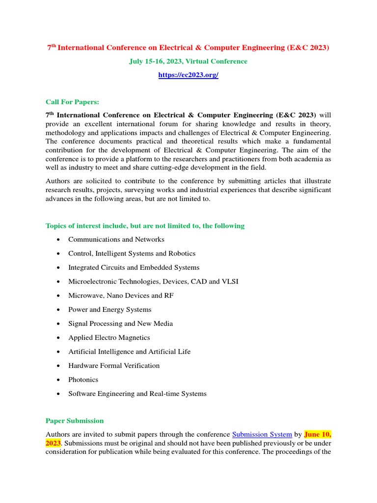 7th International Conference On Electrical & Computer Engineering (E&C
