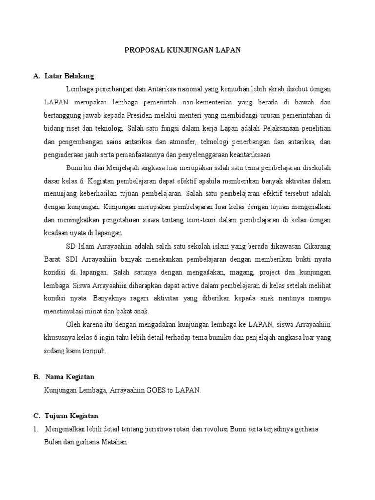 Kunjungan Edukasi Siswa ke LAPAN | PDF