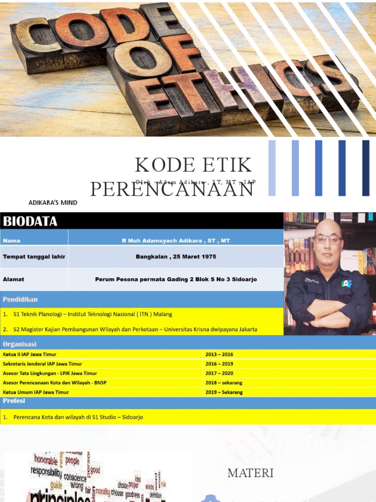Kode Etik dan Etika Profesi Perencana | PDF