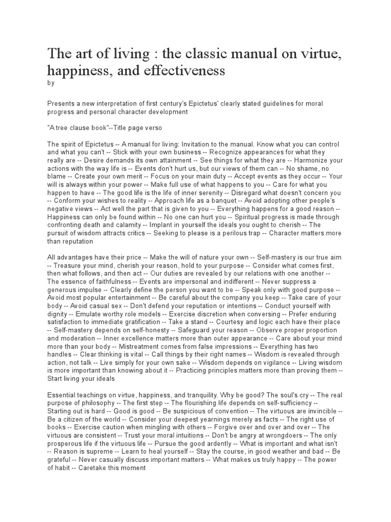 The art of living PDF