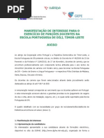 dili - Aviso - Manifestação de interesse para o exercício de funções docentes na Escola Portuguesa de Díli; 2011.set.15